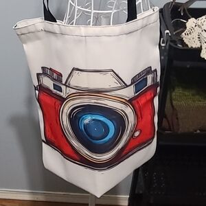 Red and Blue Camera Print Tote Bag